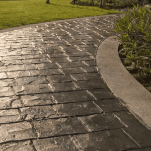 stamped concrete walk way